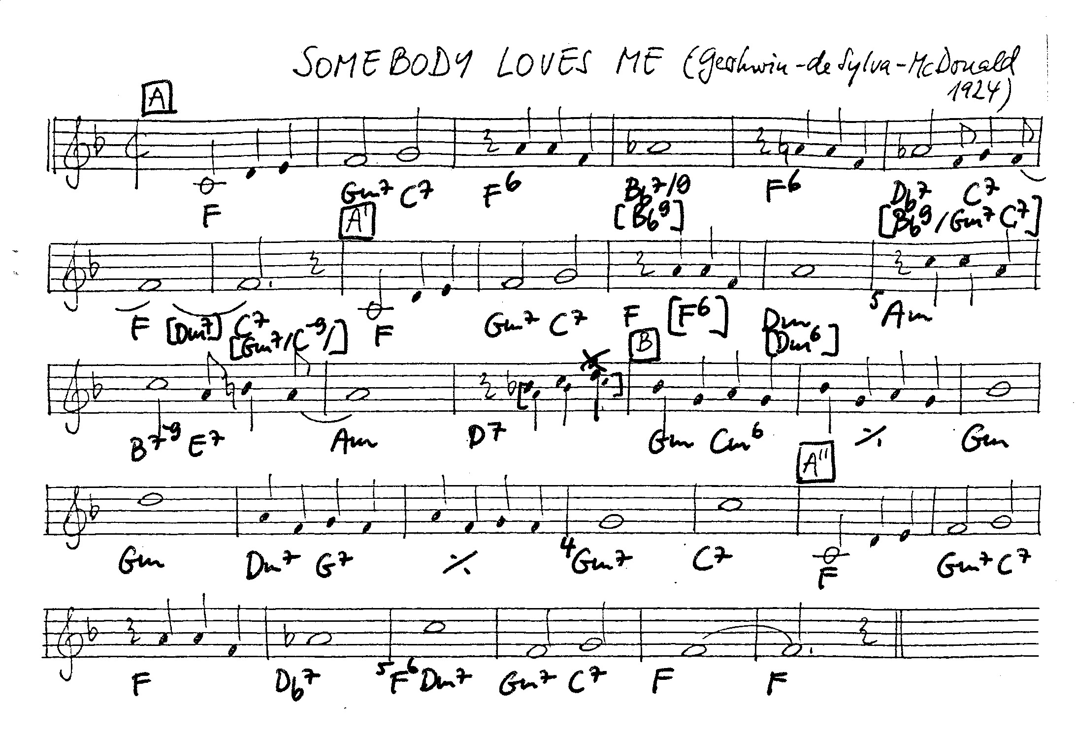 somebody loves me leadsheet – book us for your next 20s or gatsby event